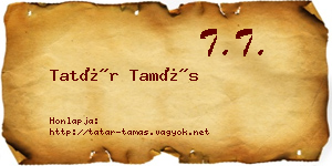 Tatár Tamás névjegykártya
